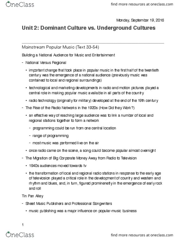 MUSC 2150 Chapter Notes - Chapter Week 2: Hobo, Future Rock, Leonard Chess thumbnail